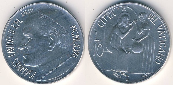 10 liras (Johannes Paul II.)