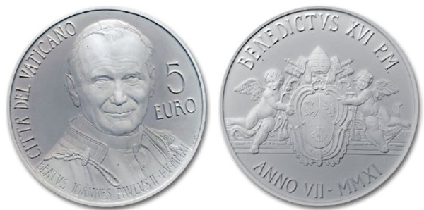 5 euro (Seligsprechung von Papst Johannes Paul II.)