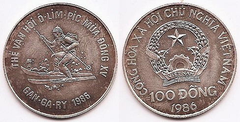 100 đồng (XV Juegos Olímpicos de Invierno 1988 Calgary - Esquí)