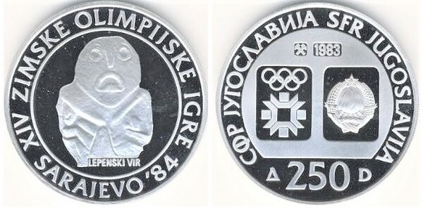 250 dinara (XIV. Olympische Winterspiele - Sarajevo 1984)