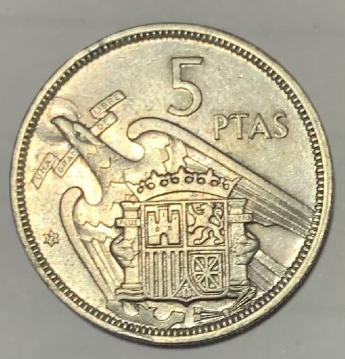 Foto 1 Nicht identifizierte Münze: 5 pesetas 1957